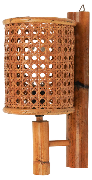 Wall Lamp in Rattan and Bamboo, 1960s