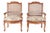 An exceptional pair of 18th century French Louis XV Provincial caned fauteuil armchairs, exquisitely hand-carved and...