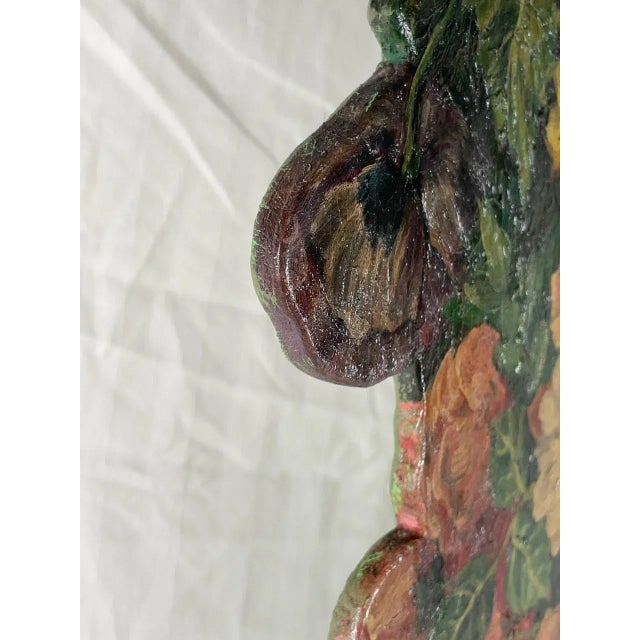 Antique English Painted Wood Firescreen Flower Basket Dummy Board. For Sale - Image 10 of 13