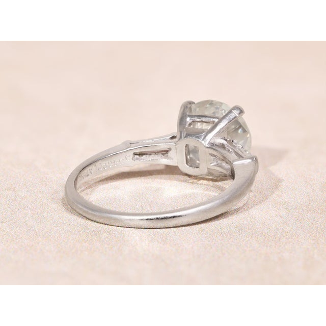 The Harbison Canyon: Antique Platinum Engagement Ring set with 1.90 Carat Diamond with Original Receipt For Sale In Philadelphia - Image 6 of 14