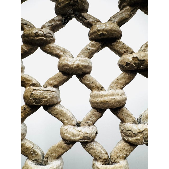 Vintage Wood and Metal Indian Jali Window For Sale - Image 4 of 7