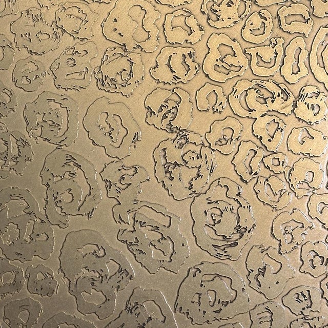 Round Center of Dining Table on Brass with Relief Top, 1970s For Sale - Image 14 of 18