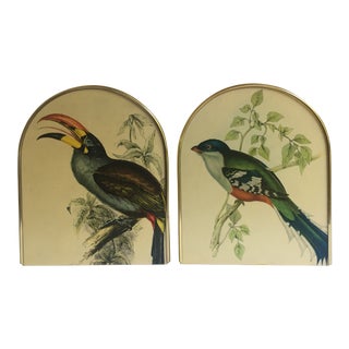 Vintage Botanical Bird Bookends - a Pair For Sale