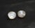 Metal 14k Gold Kabana Carved Mother of Pearl Sand Dollar Pierced Post Earrings, A Pair For Sale - Image 7 of 15