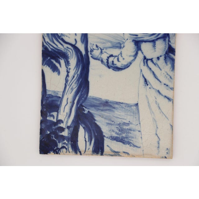 19th Century Set of Three Tiles Depicting Two Women, Portuguese For Sale - Image 6 of 9