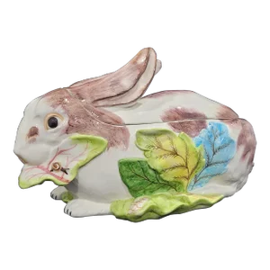 Vintage Hand-Painted Jay Willfred Diu Andrea by Sadek Bunny Rabbit Tureen