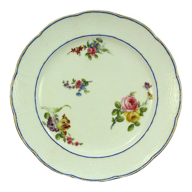 1751-1753 Sevres Soft Paste Porcelain Plate, Signed #3 For Sale