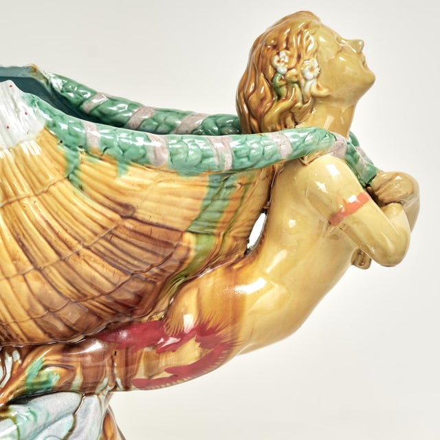Antique Italian Majolica Centerpiece With Mermaids For Sale - Image 10 of 12