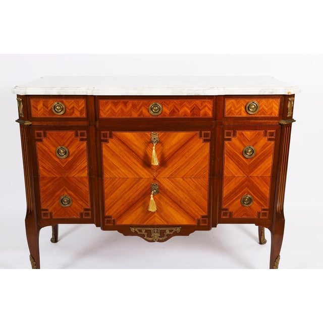 Antique French Louis Revival Ormolu-Mounted Commode, 19th Century For Sale - Image 3 of 18