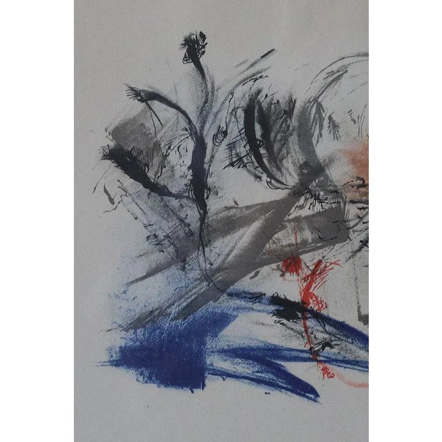 Mid-Century Modern Paul Holsby, Composition, Color Lithograph, 1962, Framed For Sale - Image 3 of 5