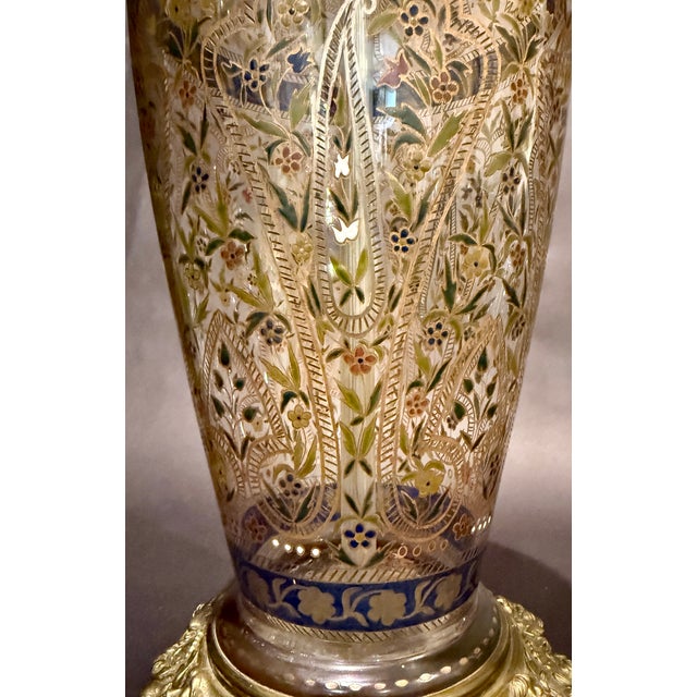 Glass Late 19th Century Fritz Heckert "Jodhpur" Islamic Revival Enameled Glass Table Lamp For Sale - Image 7 of 10