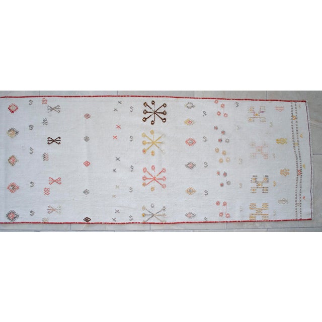 1950s Vintage Hand Woven Kilim Runner Rug Flat Weave Cotton Stair Runner - 2'2 X 22'6" For Sale - Image 13 of 15