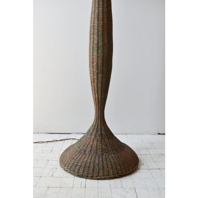 Antique Large-Scale Painted Wicker Mushroom Style Floor Lamp, Circa 1910s-20s For Sale - Image 12 of 18