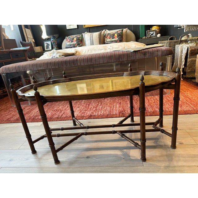 Vintage Brass-Top Coffee/Accent Table Moroccan-Esque For Sale In Los Angeles - Image 6 of 9