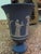 Wedgwood Vintage Wedgewood Pottery Stoneware Blue Jasperware Footed Vase For Sale - Image 4 of 7