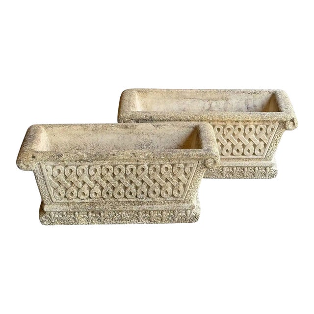 Cotswold Studio Celtic Knot Stone Planters or Troughs - Individually Priced For Sale