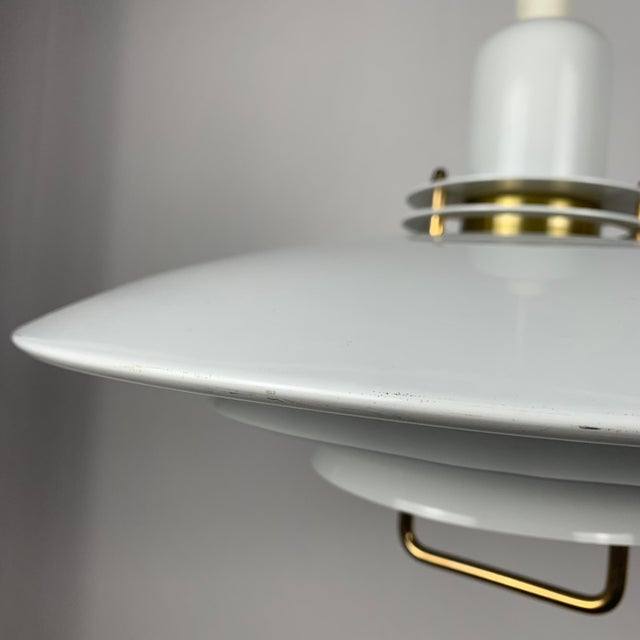 Gold Large Danish Pendant Lamp with Handle from Belid, 1970s For Sale - Image 8 of 12