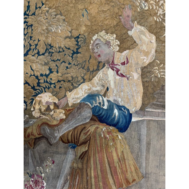 17th Century 17th Century Brussels Tapestry Panel With Courtly Figure - 5'0'' X 3'0'' For Sale - Image 5 of 6
