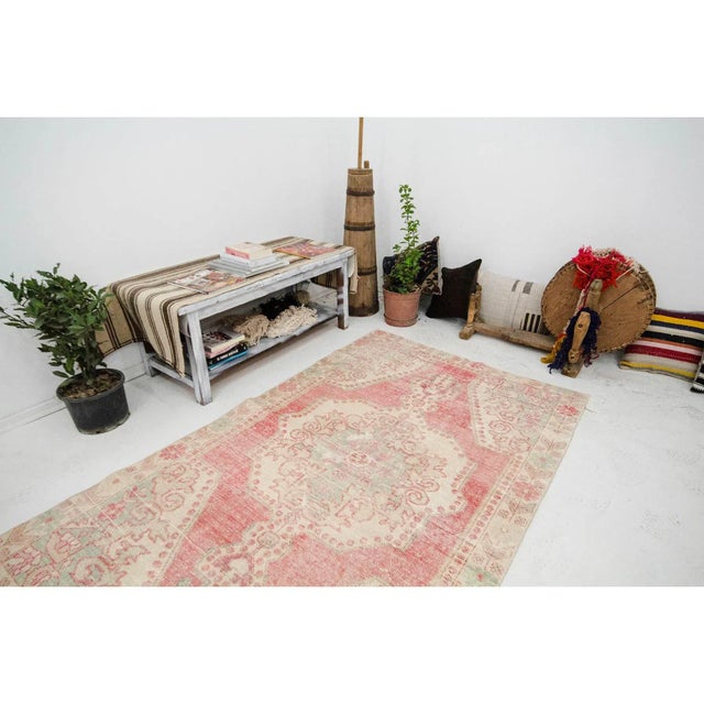 Vintage Turkish Area Rug- 4′4″ × 6′10″ For Sale In Los Angeles - Image 6 of 7