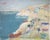 Matilda Ulmu, Cliffs with red boats, 1980, Oil on Canvas For Sale - Image 4 of 6