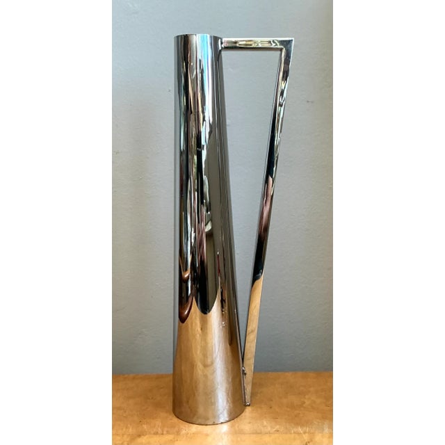 Vintage Modernist Metal Tall Pitcher For Sale - Image 11 of 14