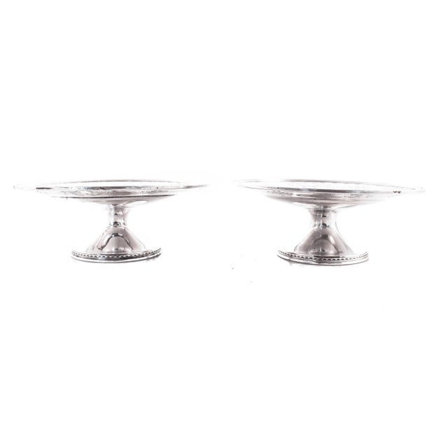 We are delighted to offer this pair of sterling silver compotes by Dominick and Haff of New York City. They have old-world...