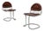 Mid-Century Tubular Chrome and Leather Cantilever Dining Chair, 1970s by Gastone Rinaldi For Sale