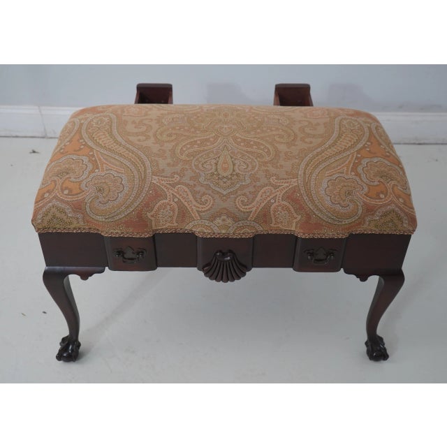 Chippendale Claw Foot Ottoman W. 2 Drawer Front For Sale - Image 4 of 12