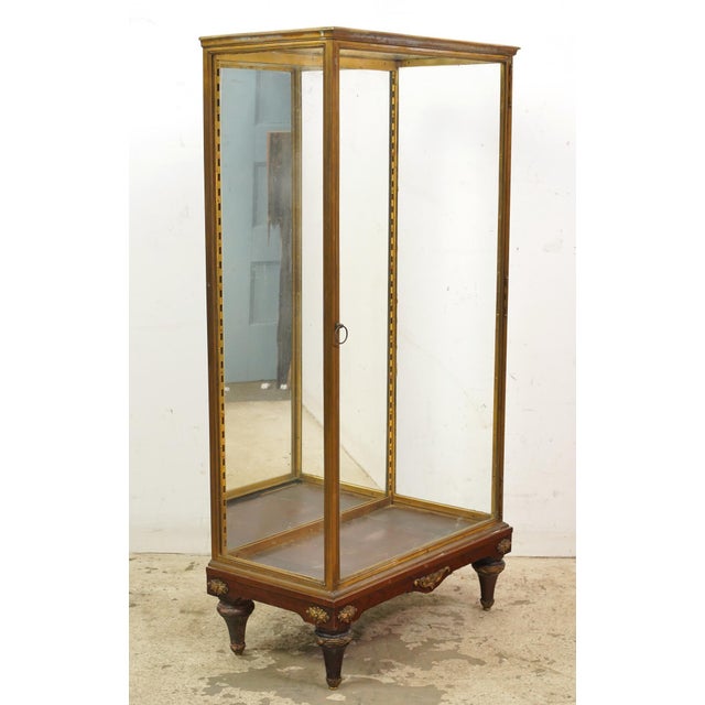 Vintage European Brass & Glass Vitrine Display Cabinet For Sale - Image 10 of 12