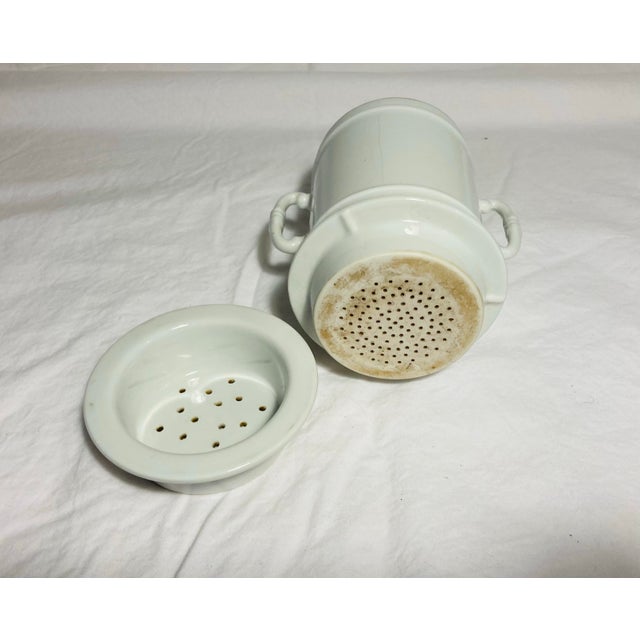 Ceramic Antique Porcelain Tea or Coffee Strainer With Two Handled Large Mug For Sale - Image 7 of 7