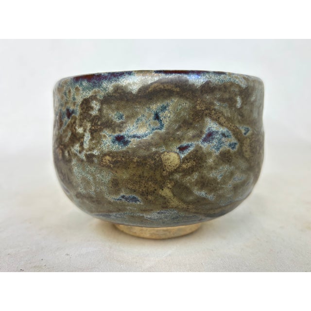 1970s Pottery Bowl With Modern Pewter and Bronze Glaze For Sale - Image 4 of 8