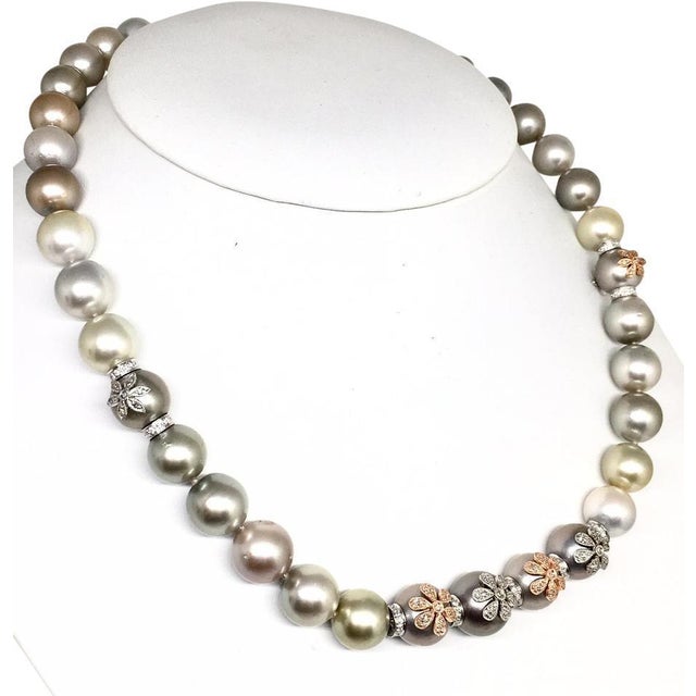 Certified $14,950 12.80-10.00MM Lady's South Sea Pearl and Diamond Necklace. Nothing says, “I Love ❤️ you” more than...
