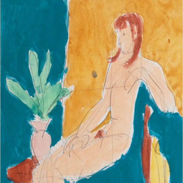 Mid-Century Modern 'Seated Nude' by Victor Di Gesu, Louvre, Académie Chaumière, Los Angeles County Museum of Art, California Post-Impressionist For Sale - Image 3 of 7