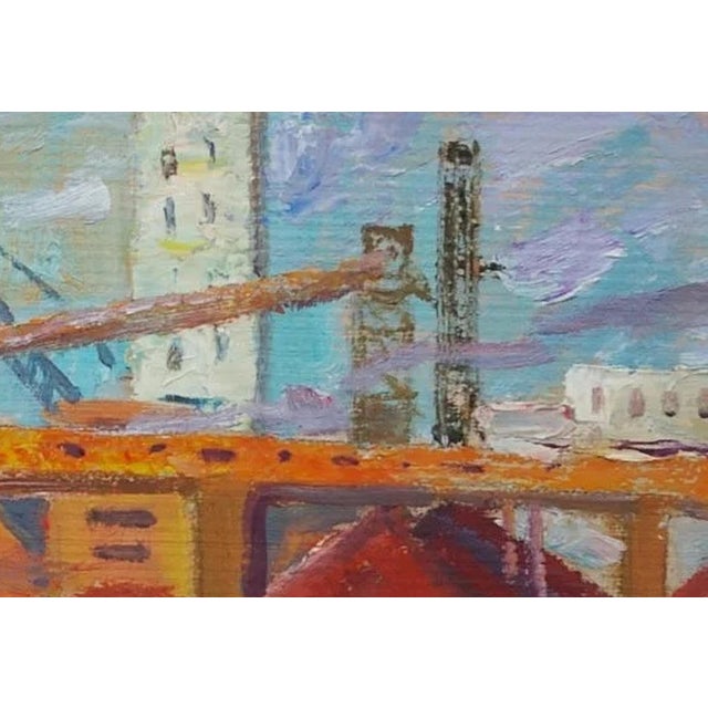 Realism 1980s Original Industrial Oil Painting: Socialist Realism, Ukrainian Art 34,5-50 For Sale - Image 3 of 6