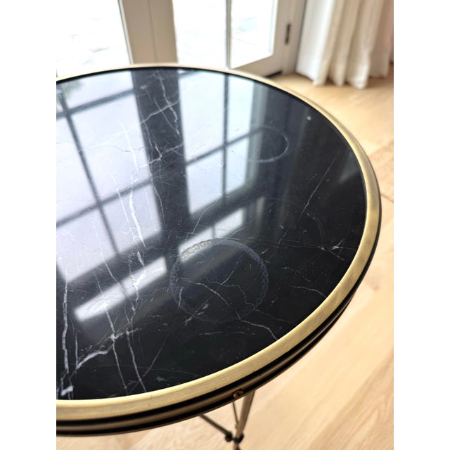 1960 Neoclassical Bronze and Black Marble Gueridon / Directoire / Empire Side Table For Sale - Image 9 of 10