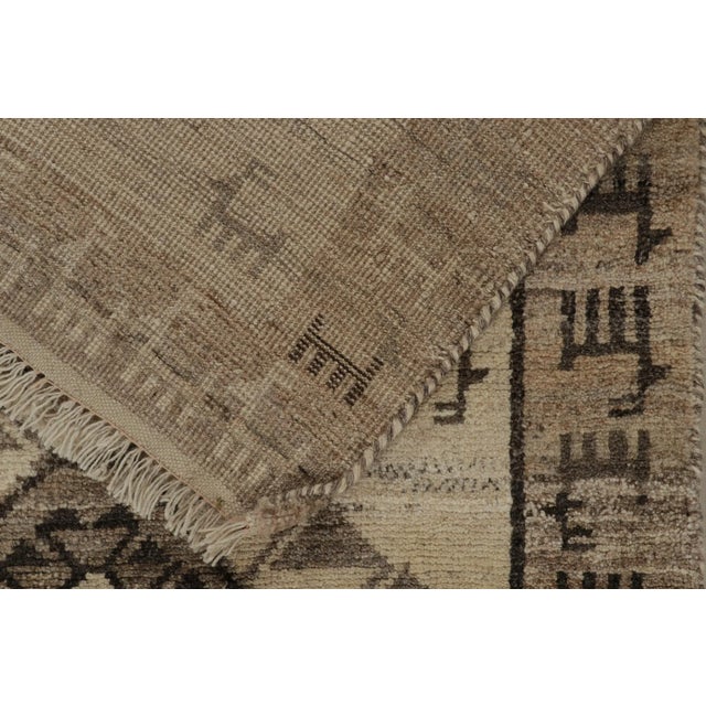 Textile 1950s Vintage Gabbeh Tribal Runner in Gray, Beige, Brown Tribal Pictorial Patterns For Sale - Image 7 of 8