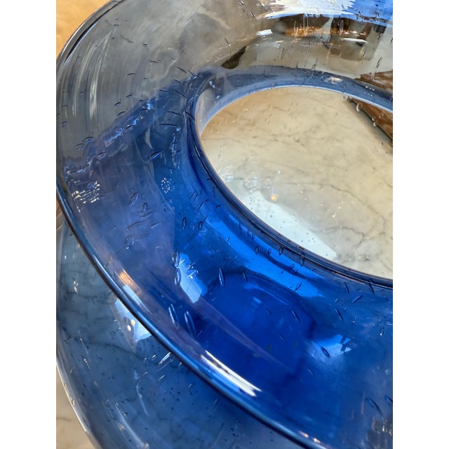 Blue Italian Blue Art Glass Vase, 1970s For Sale - Image 8 of 9