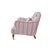Tufted English style armchair upholstered in Ferrick Mason Anne Rose, a subtle woven pattern produced in LA. Muted rose...