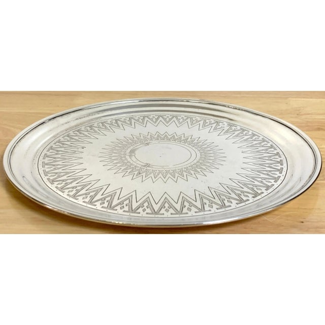 Mid 19th Century 19th Century Russian Silver Engraved Salver, 1879 For Sale - Image 5 of 8