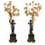 Large 19th Century Patinated and Gilt Bronze Candleholders, Set of 2 For Sale