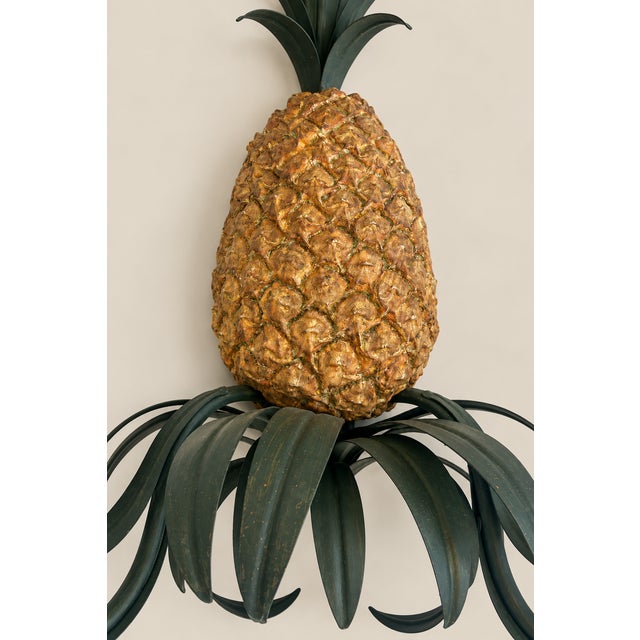 Currey & Company Vintage Curry & Company Pineapple Wall Sconces Lights - A Pair For Sale - Image 4 of 7