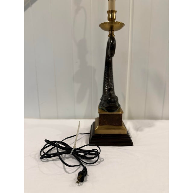 Vintage Wildwood Bronze & Brass Fish Table Lamp For Sale - Image 11 of 12