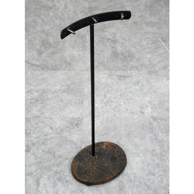 Mid Century Modern Fireplace Tool Modernist Cast Iron Black MCM Vintage Wood For Sale - Image 9 of 9