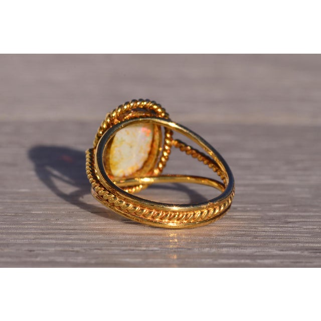 Mid 20th Century The 150th Avenue: Australian Opal Cocktail Ring in Yellow Gold For Sale - Image 5 of 10