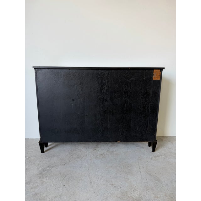1930s Hollywood Regency Ebonized & Giltwood Wire-Mesh Door Cabinet For Sale - Image 12 of 12