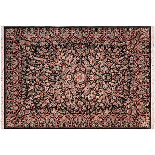 Black Elegant Heritage 1990's Black/Rust Wool Rug - 8'0'' X 10'0'' For Sale - Image 8 of 9