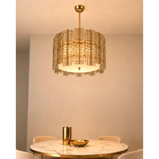Italian Fumè Tropical Murano Glass Gold Chandelier by Simoeng For Sale - Image 4 of 6