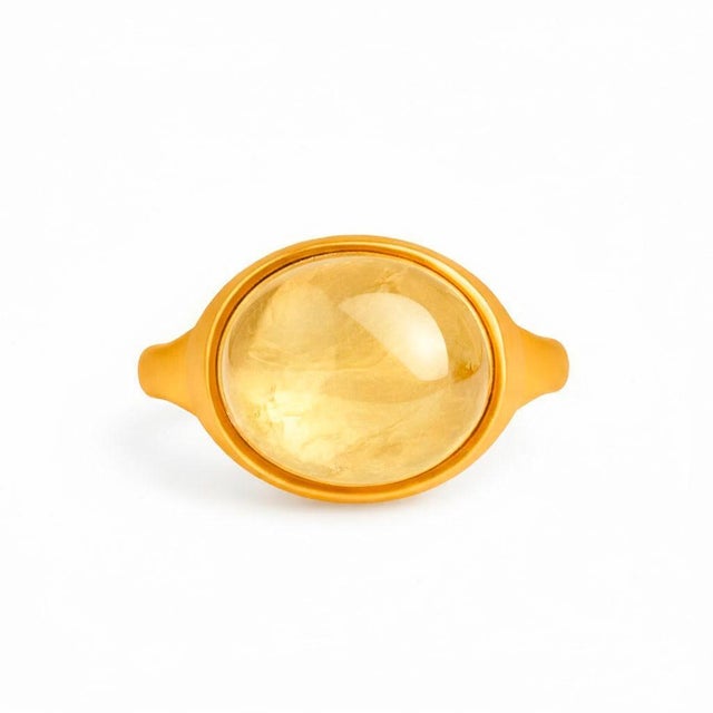 Not Yet Made - Made To Order Ring With Citrine Cabochon, Size 8 For Sale - Image 5 of 6