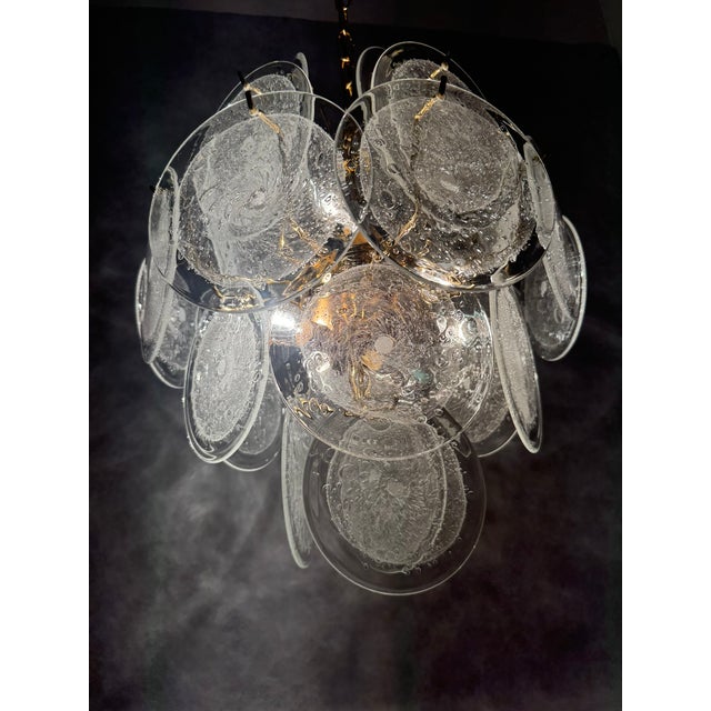 Murano Glass Disc Chandelier by Vistosi, Italy, 1970s For Sale - Image 4 of 10