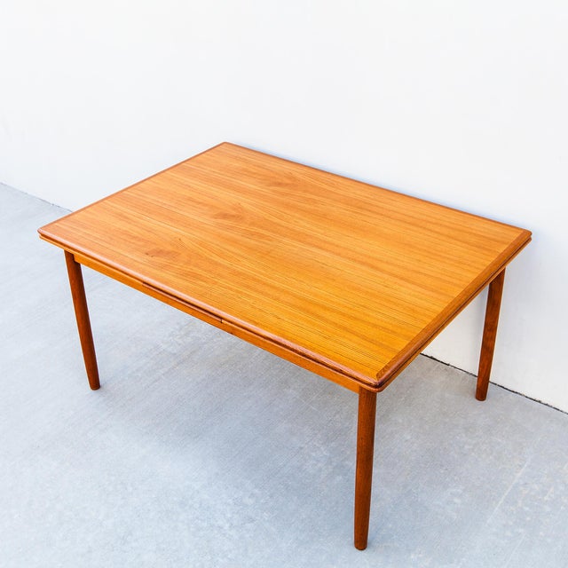 Restored 1960s Danish Modern Teak Draw Leaf Dining Table for 10 Guests For Sale - Image 11 of 12